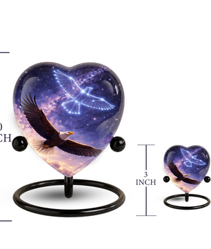 Eagle Heart Memorial Urn, Eagle Adult Urn, Eagle Urns for Adult Ashes, Eagle Adult Urns