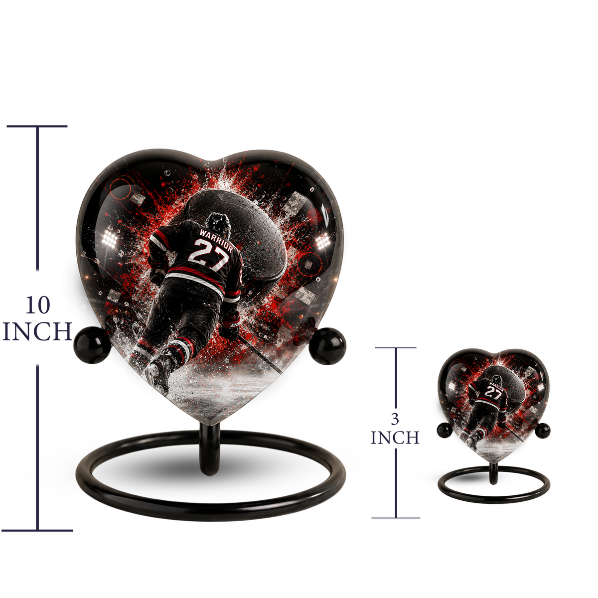 Personalized Hockey Cremation Urn for Dad | Adult Ice Hockey Urn for Ashes & Men