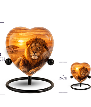 Lion Sunset Urn, Adult Urn, Urns for Adult Ashes, Adult Urns for Ashes, Adult Cremation Urn