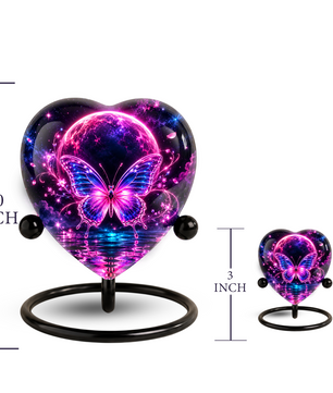 Pink Butterfly Adult Urn for Ashes, Purple and Blue Butterfly Memorial Urn, Celestial Moon Cremation Urn