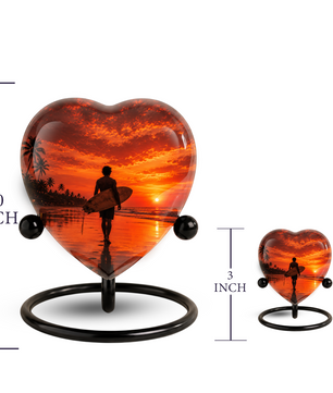 SEO Title  Beach Cremation Urn for Dad, Personalized Ocean Urn for Adult Male Ashes, Surfing Memorial Urn for Father