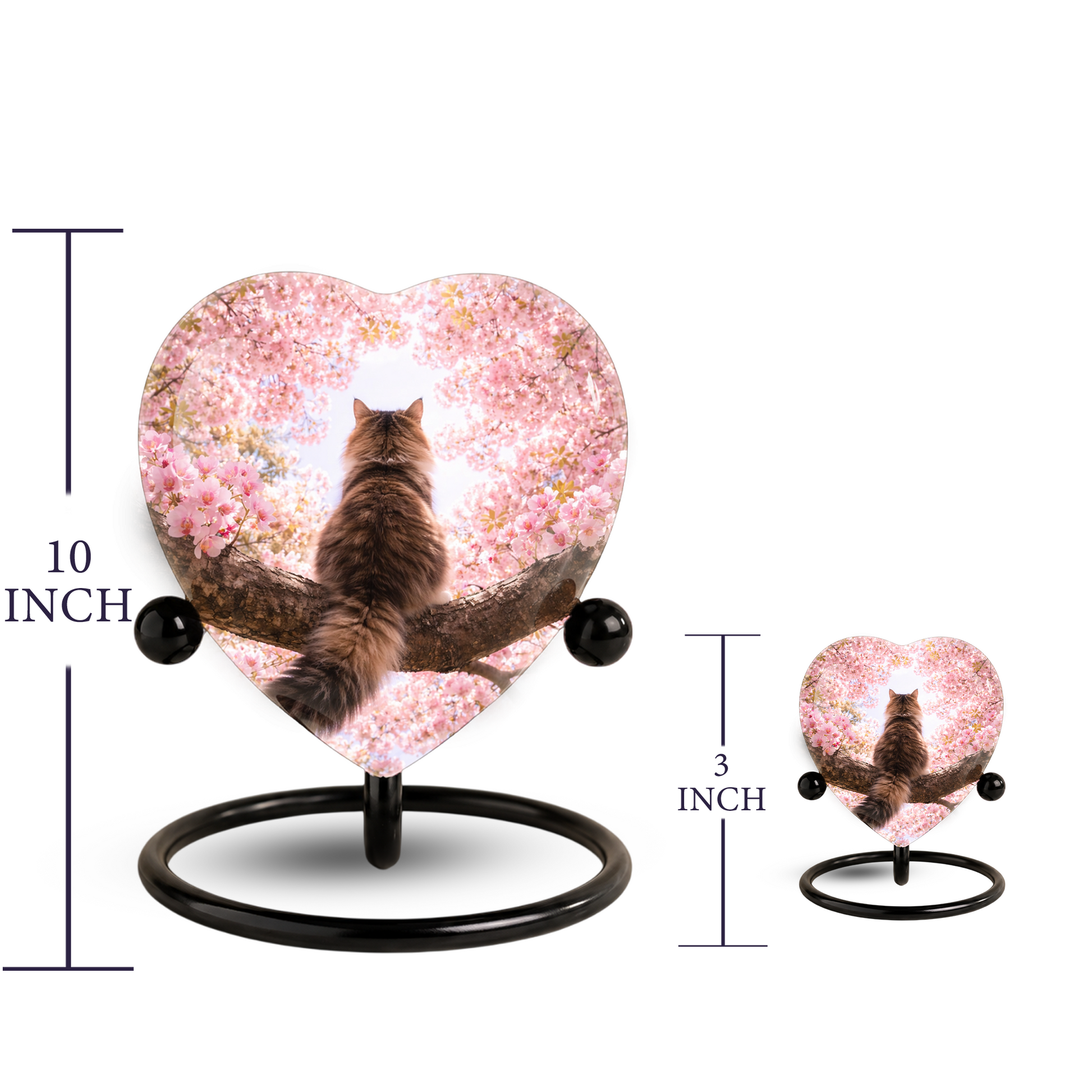 Heart Shaped Cat Urn for Ashes | Beautiful Personalized Cat Memorial Urn