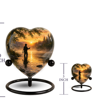 Fishing Urn for Dad – Gone Fishing Memorial Urn, Fishing Urns for Human Ashes, Keepsake Urn for Dad, Personalized Fishing Cremation Urn