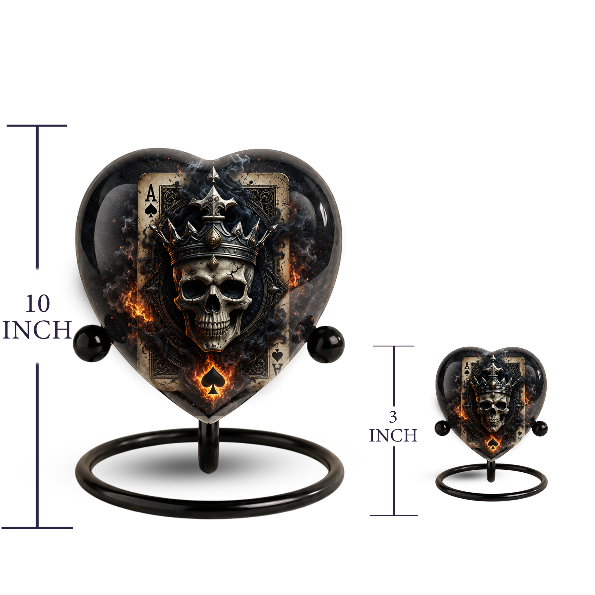 Skull King Heart Cremation Urn for Adults – Unique Adult Urn for Ashes