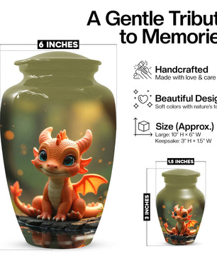 Baby Dragon Urn for Adult Ashes – Fantasy Dragon Cremation Urn | Memorial Urn