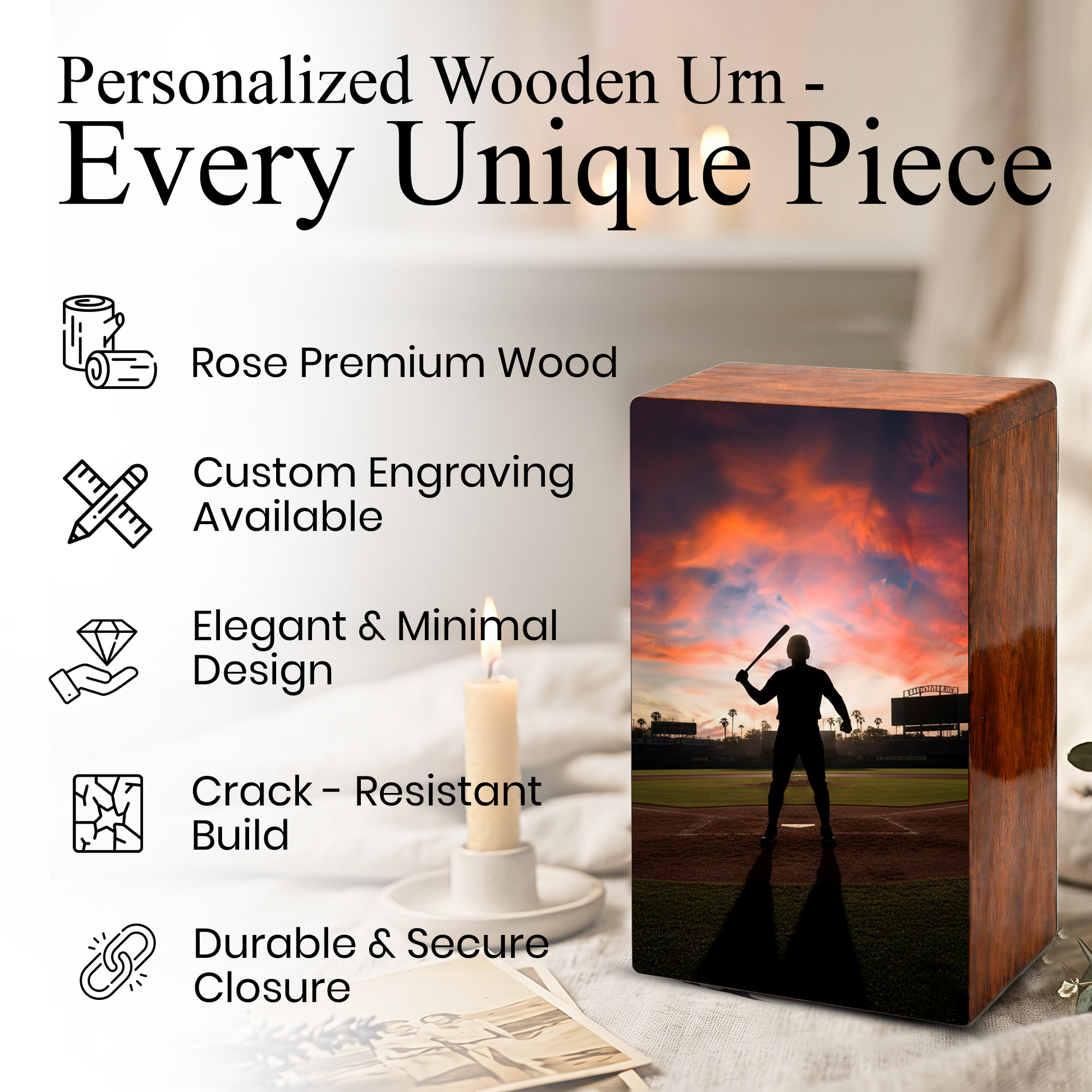 Baseball Urn For Human Ashes – Memorial Keepsake Urns for Male