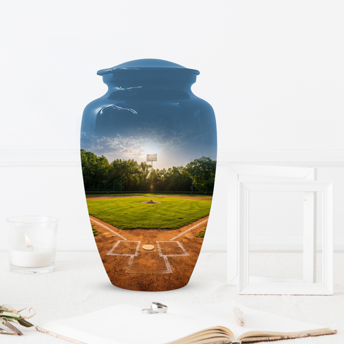 Baseball Field Urn for Ashes, Custom Baseball Cremation Urn