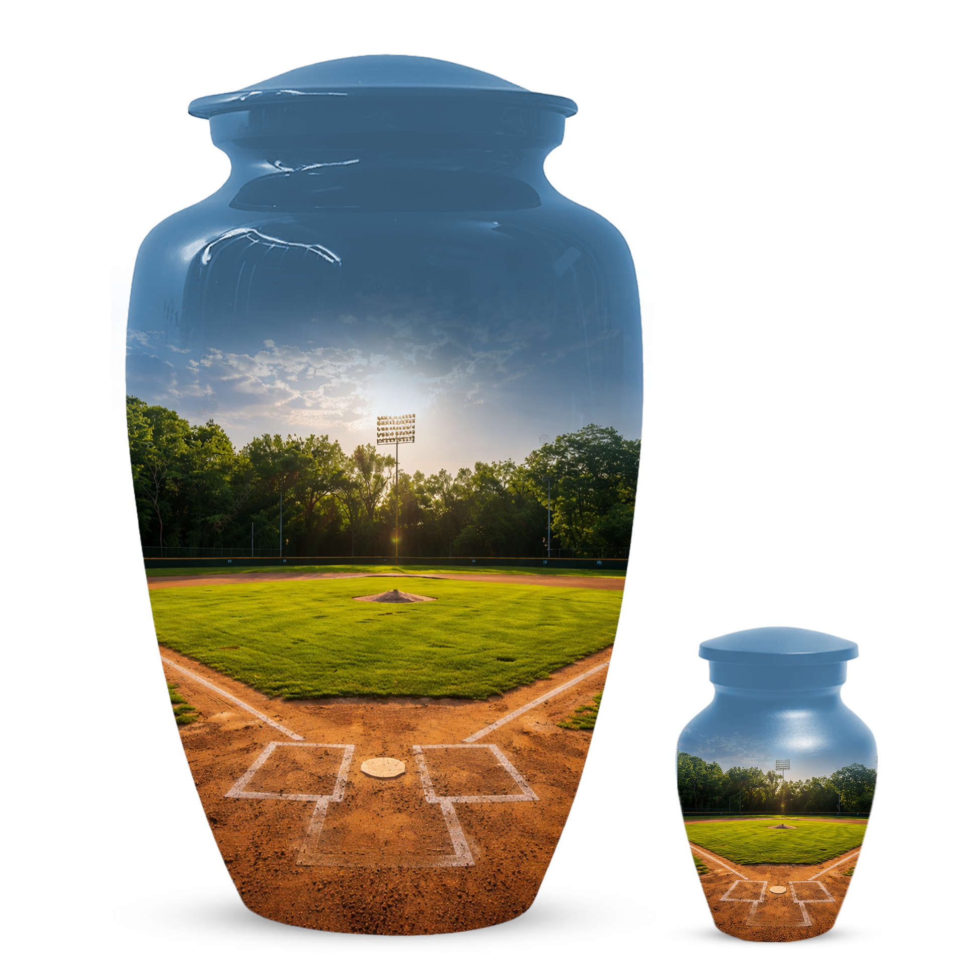 Baseball Field Urn for Ashes, Custom Baseball Cremation Urn