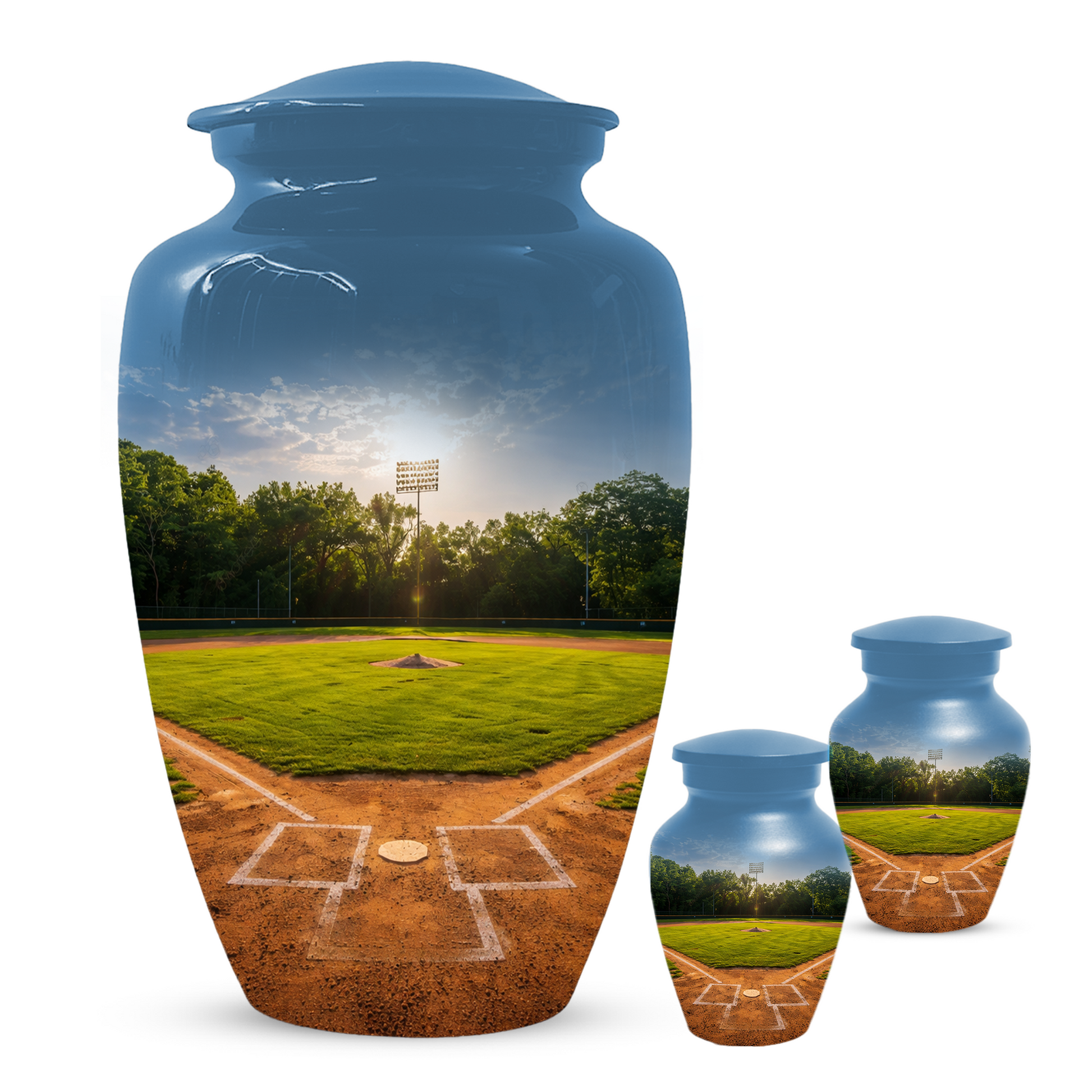 Baseball Field Urn for Ashes, Custom Baseball Cremation Urn