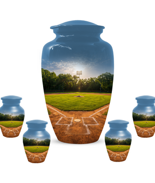 Baseball Field Urn for Ashes, Custom Baseball Cremation Urn