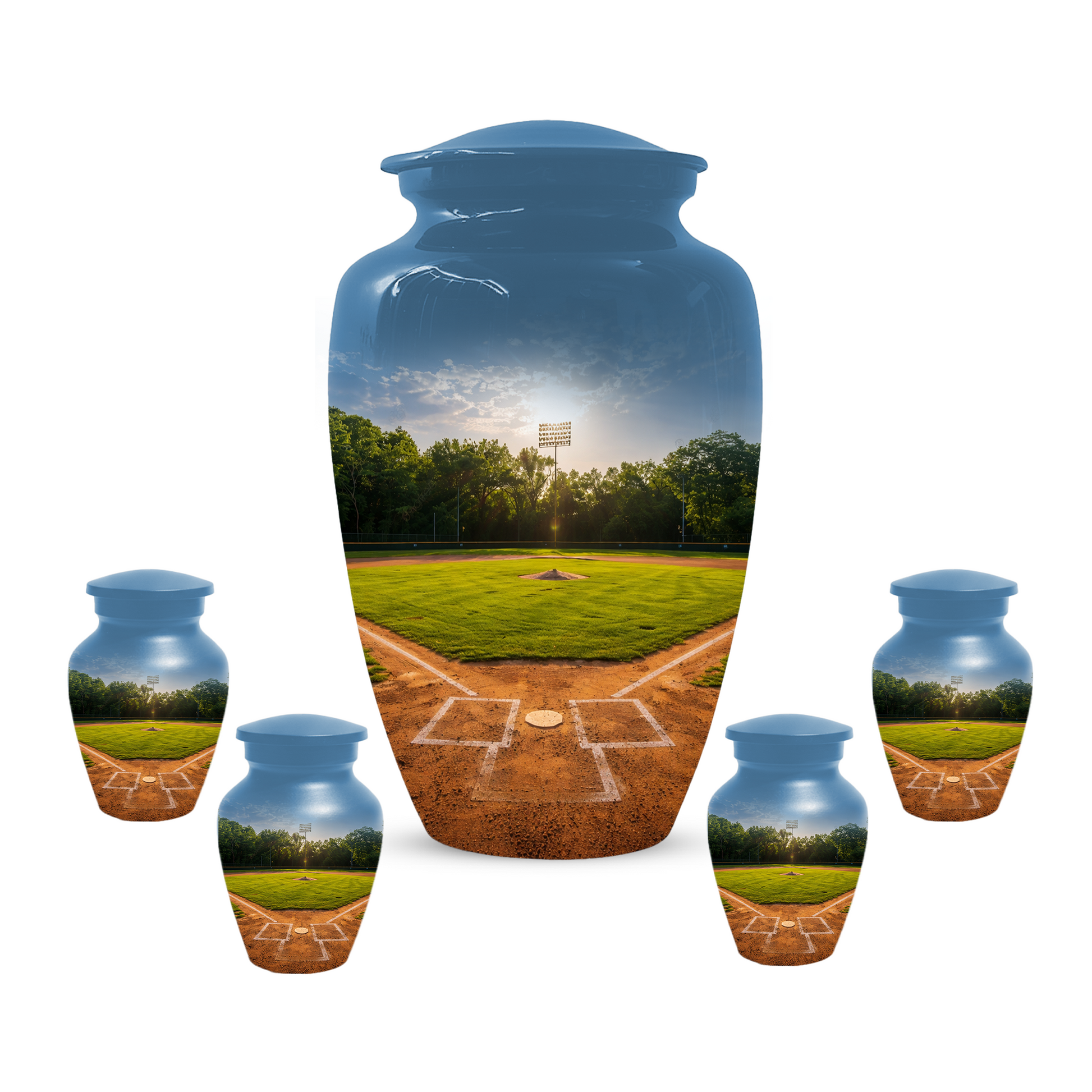 Baseball Field Urn for Ashes, Custom Baseball Cremation Urn
