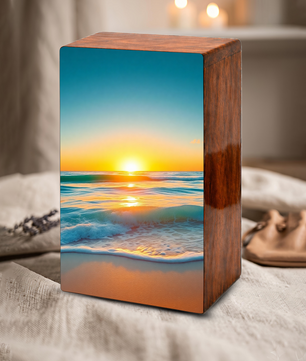 Sunset Beach Urn – Ocean Sunset Memorial Keepsake Urns for Human Ashes
