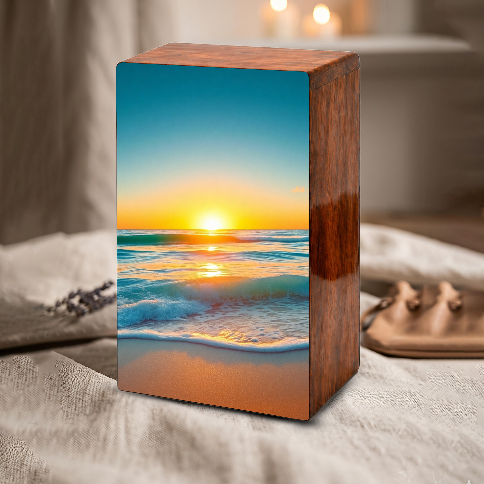 Sunset Beach Urn – Ocean Sunset Memorial Keepsake Urns for Human Ashes