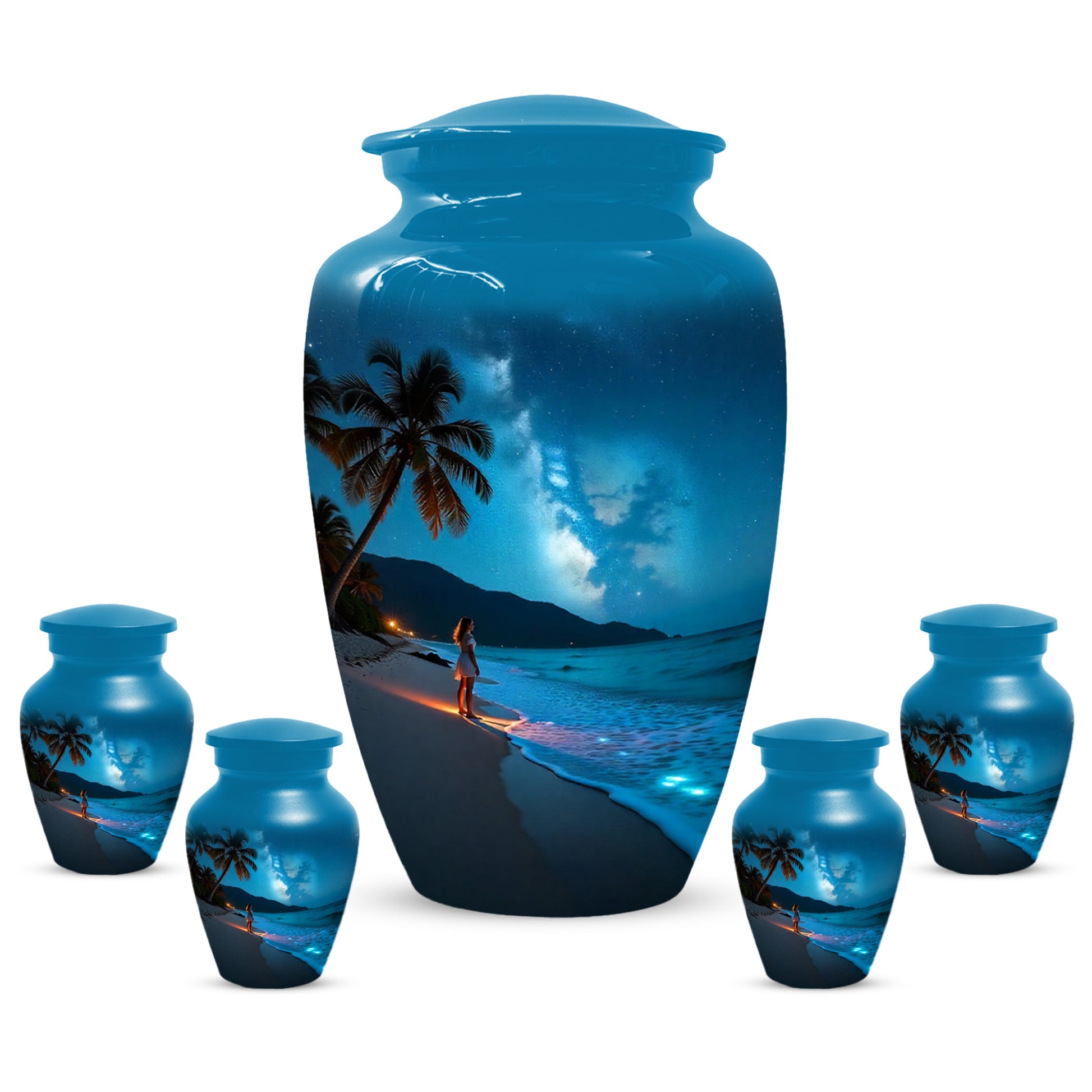 Tropical Beach Urn for Mom – Personalized Urn for Mom| Beautiful Cremation Urns for Women