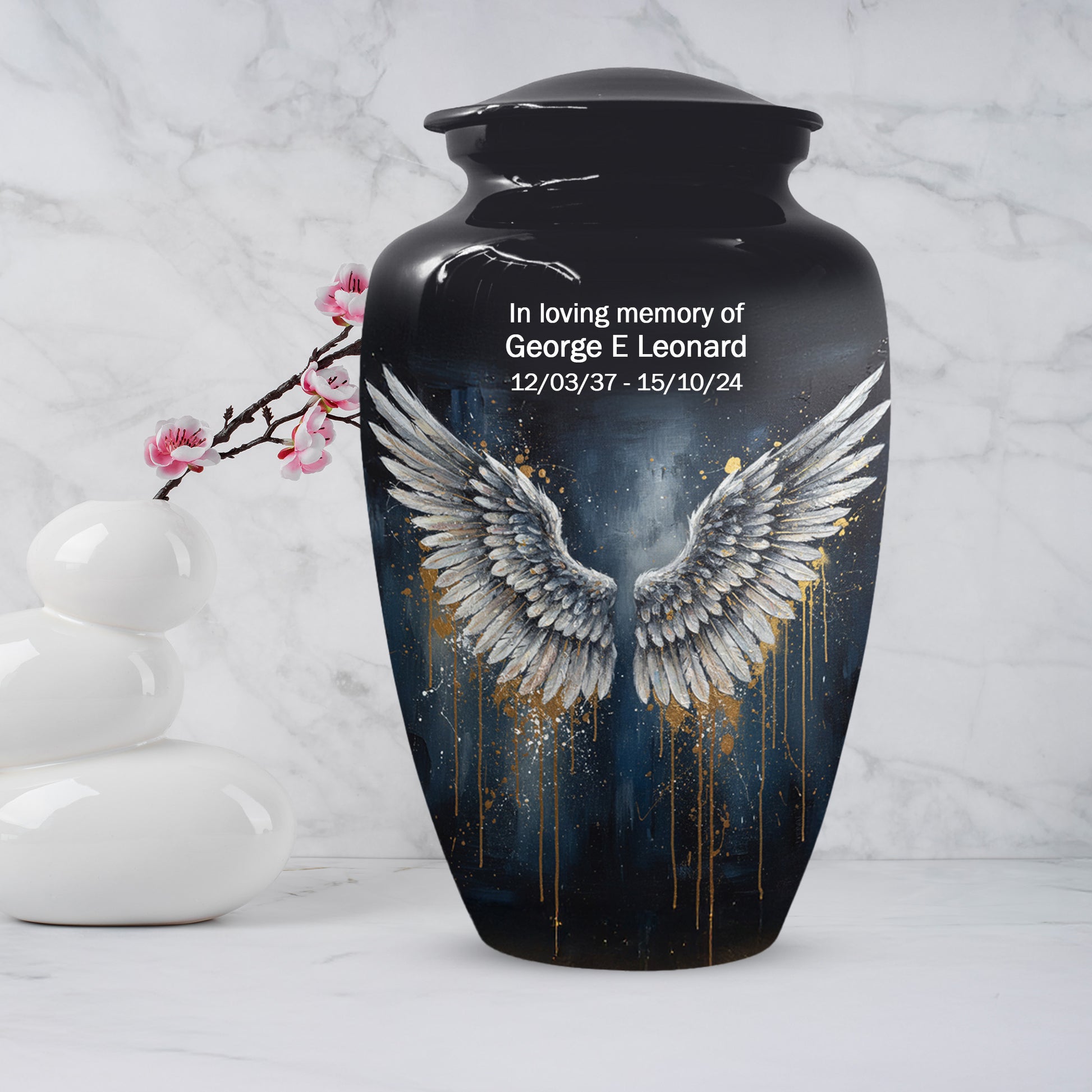 Gold Angel Wing Urn for Adult Ashes | Elegant Adult Cremation Urn & Memorial