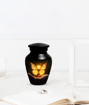 Yellow Butterfly Urn for Human Ashes | Elegant Yellow Butterfly Cremation Urn for Adult Ashes