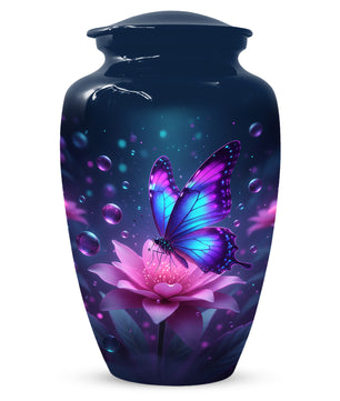 Blue and Pink Butterfly Urn for Human Ashes | Beautiful Butterfly Adult Cremation Urn