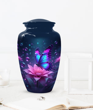 Blue and Pink Butterfly Urn for Human Ashes | Beautiful Butterfly Adult Cremation Urn