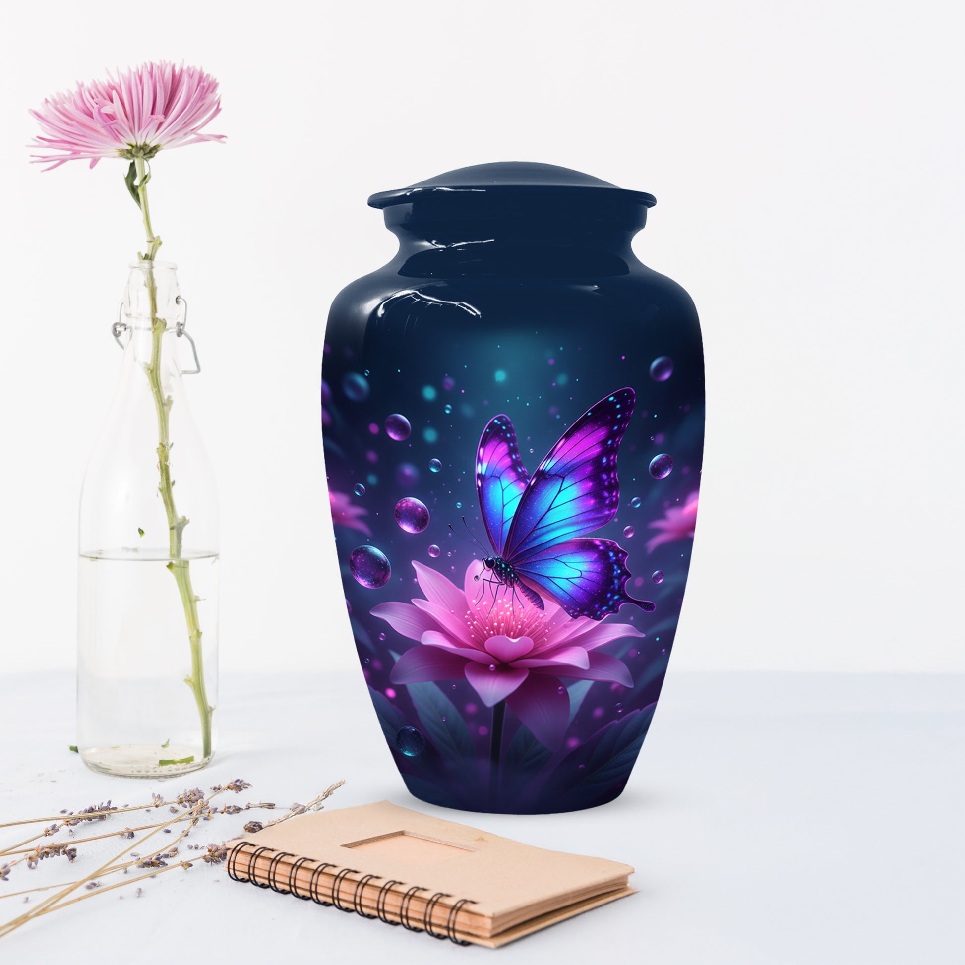 Blue and Pink Butterfly Urn for Human Ashes | Beautiful Butterfly Adult Cremation Urn