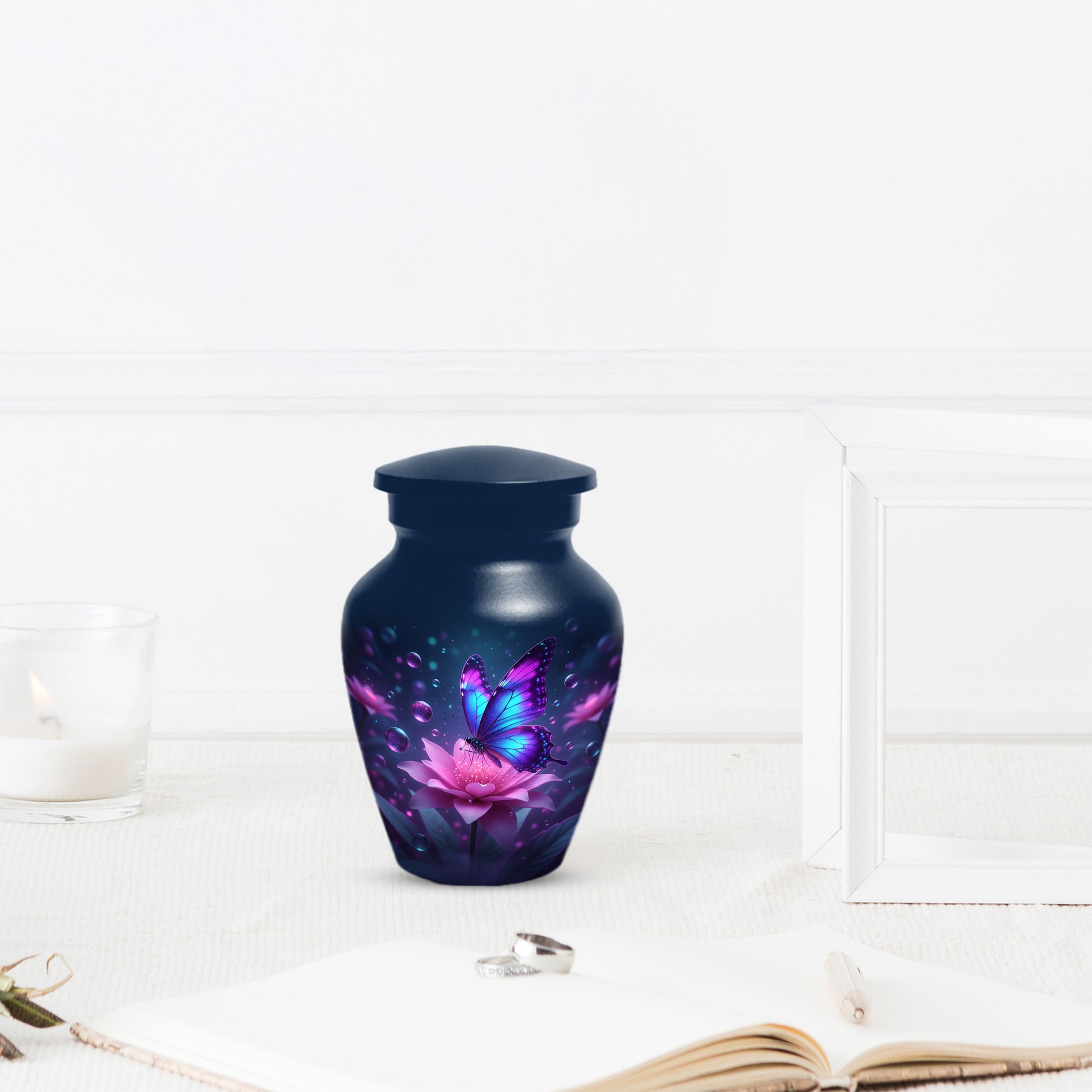 Blue and Pink Butterfly Urn for Human Ashes | Beautiful Butterfly Adult Cremation Urn