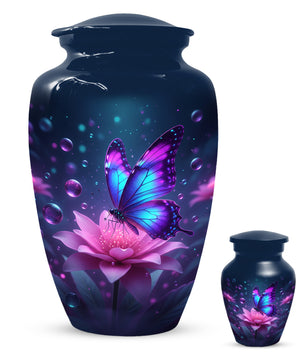 Blue and Pink Butterfly Urn for Human Ashes | Beautiful Butterfly Adult Cremation Urn