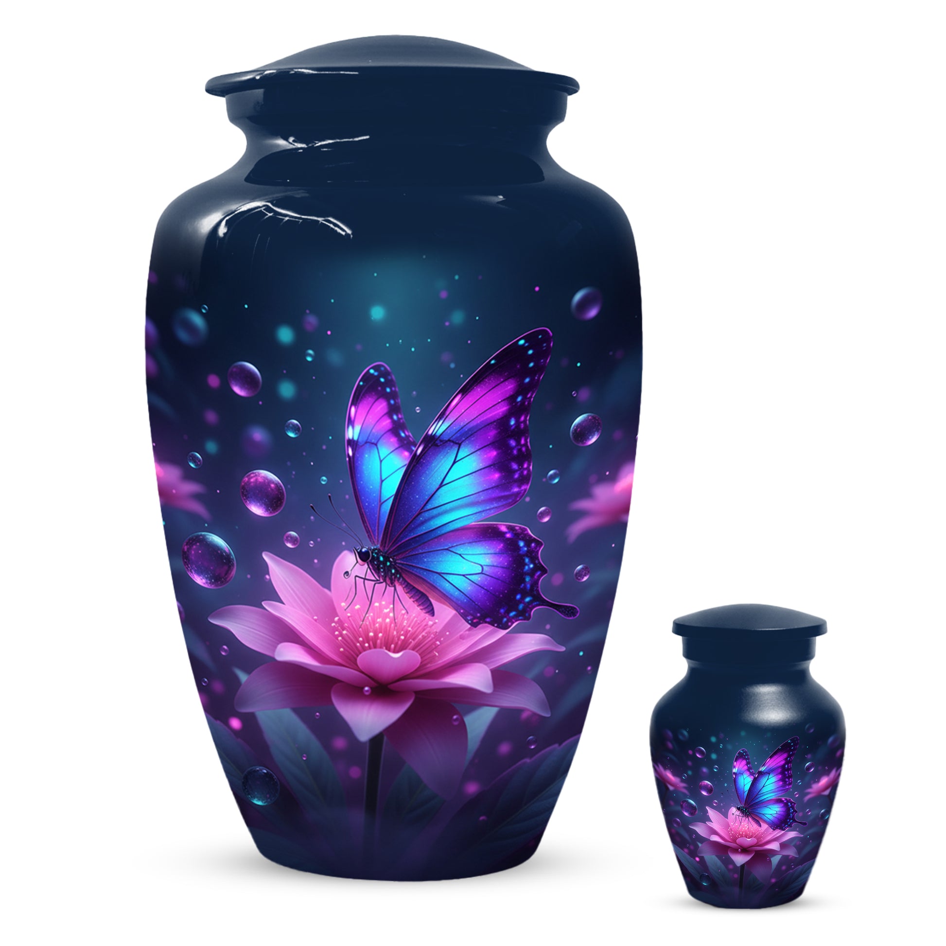 Blue and Pink Butterfly Urn for Human Ashes | Beautiful Butterfly Adult Cremation Urn
