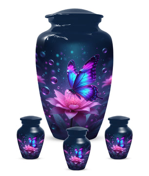 Blue and Pink Butterfly Urn for Human Ashes | Beautiful Butterfly Adult Cremation Urn