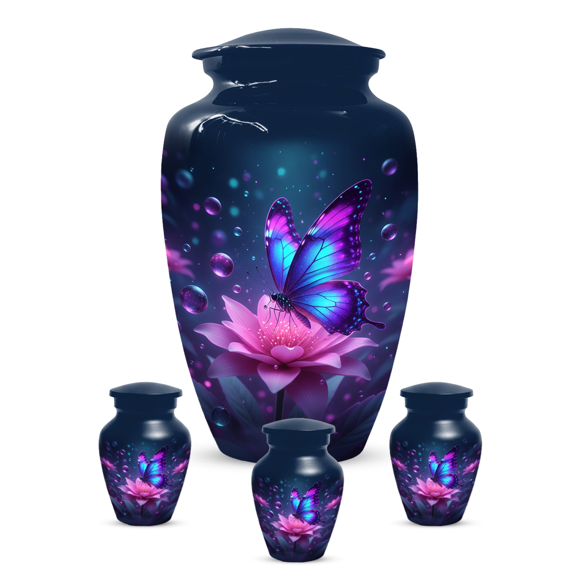 Blue and Pink Butterfly Urn for Human Ashes | Beautiful Butterfly Adult Cremation Urn