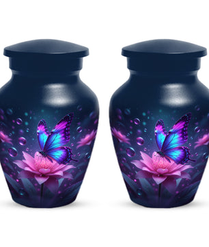 Blue and Pink Butterfly Urn for Human Ashes | Beautiful Butterfly Adult Cremation Urn