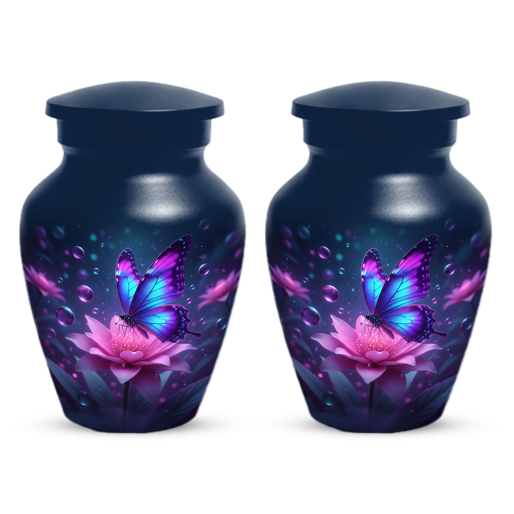 Blue and Pink Butterfly Urn for Human Ashes | Beautiful Butterfly Adult Cremation Urn