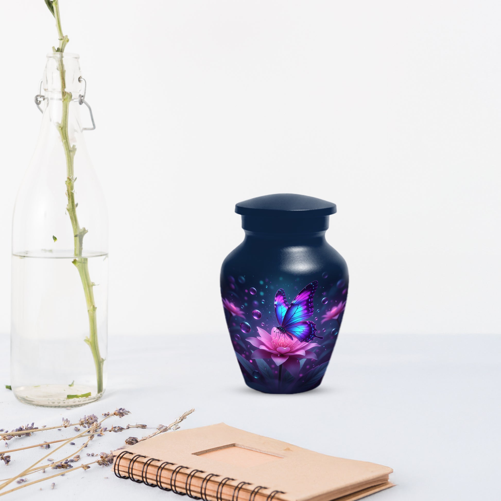 Blue and Pink Butterfly Urn for Human Ashes | Beautiful Butterfly Adult Cremation Urn