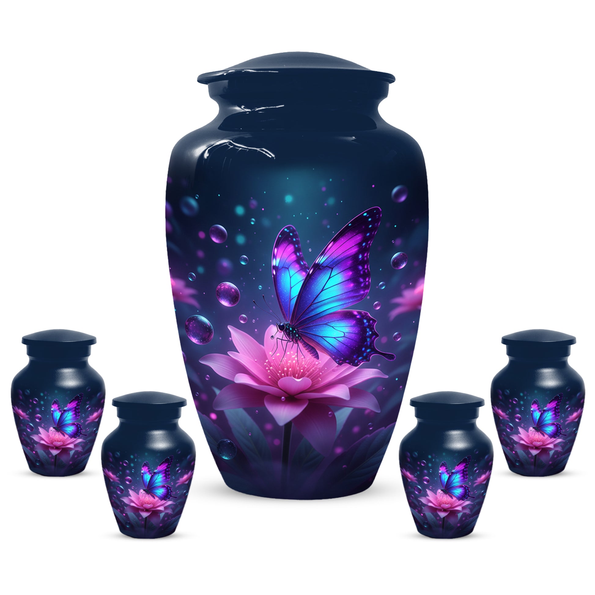 Blue and Pink Butterfly Urn for Human Ashes | Beautiful Butterfly Adult Cremation Urn