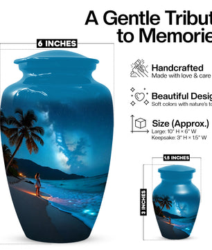 Tropical Beach Urn for Mom – Personalized Urn for Mom| Beautiful Cremation Urns for Women