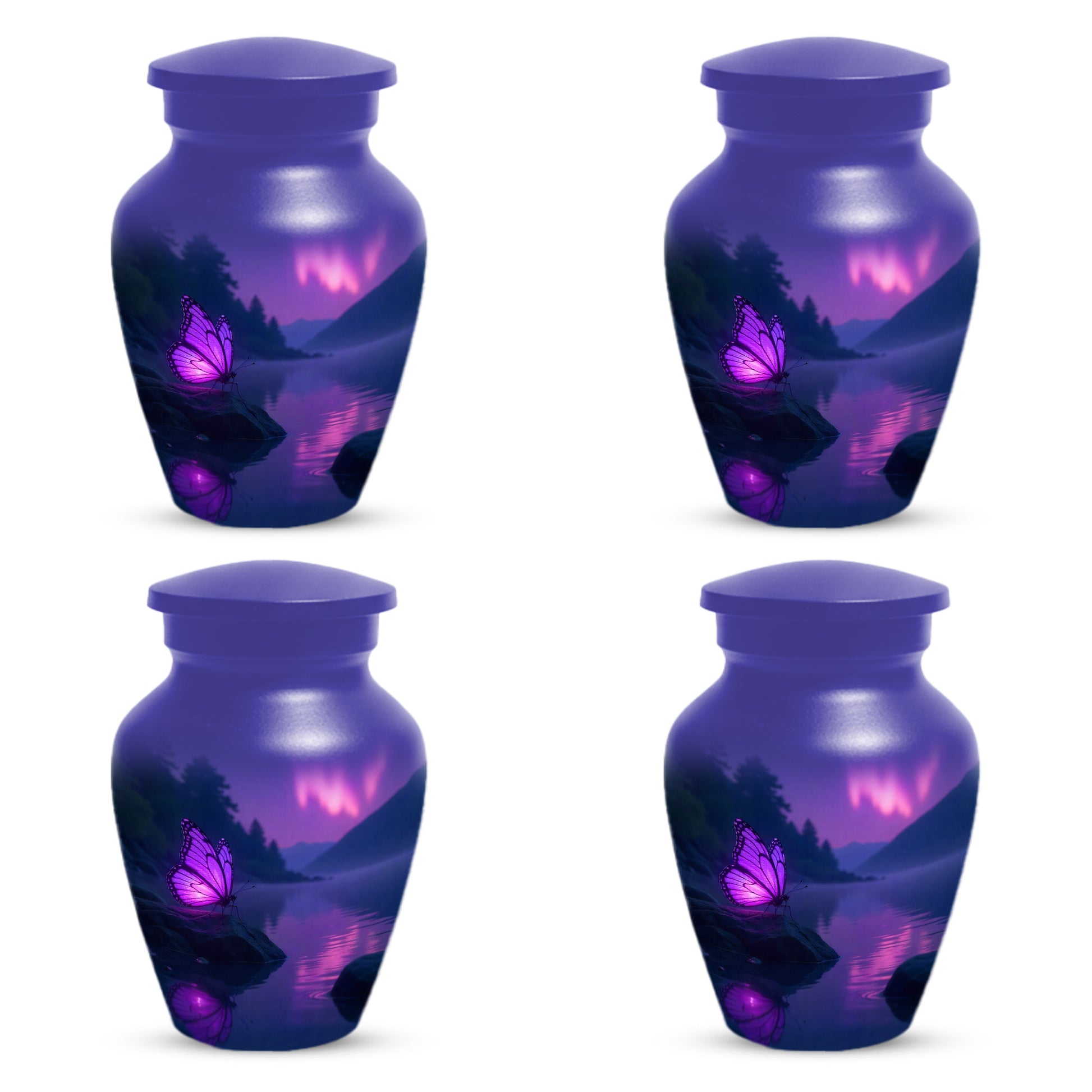 Purple Butterfly Purple Urn for Human Ashes | Elegant Purple Butterfly Cremation Urn for Adult Ashes