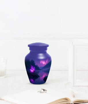 Purple Butterfly Purple Urn for Human Ashes | Elegant Purple Butterfly Cremation Urn for Adult Ashes