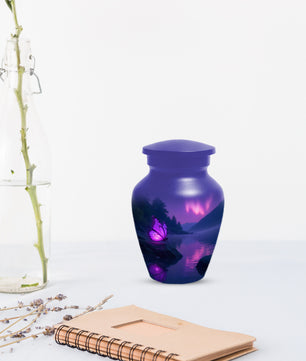Purple Butterfly Purple Urn for Human Ashes | Elegant Purple Butterfly Cremation Urn for Adult Ashes