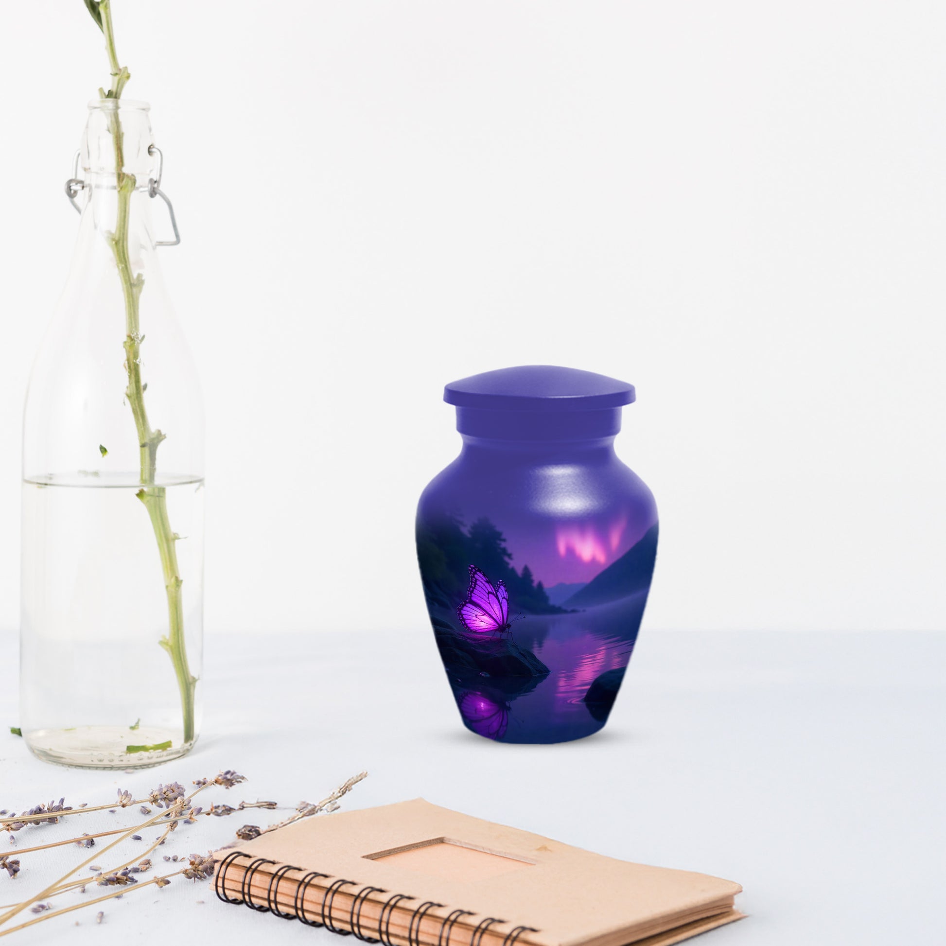 Purple Butterfly Purple Urn for Human Ashes | Elegant Purple Butterfly Cremation Urn for Adult Ashes