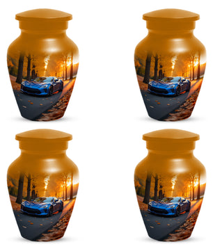 Blue Sports Car Urn for Adult Ashes | Luxury Adult Cremation Urn Memorial