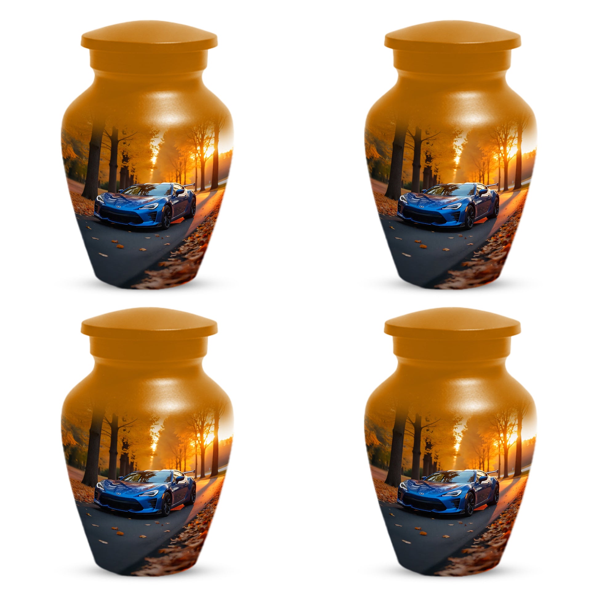 Blue Sports Car Urn for Adult Ashes | Luxury Adult Cremation Urn Memorial
