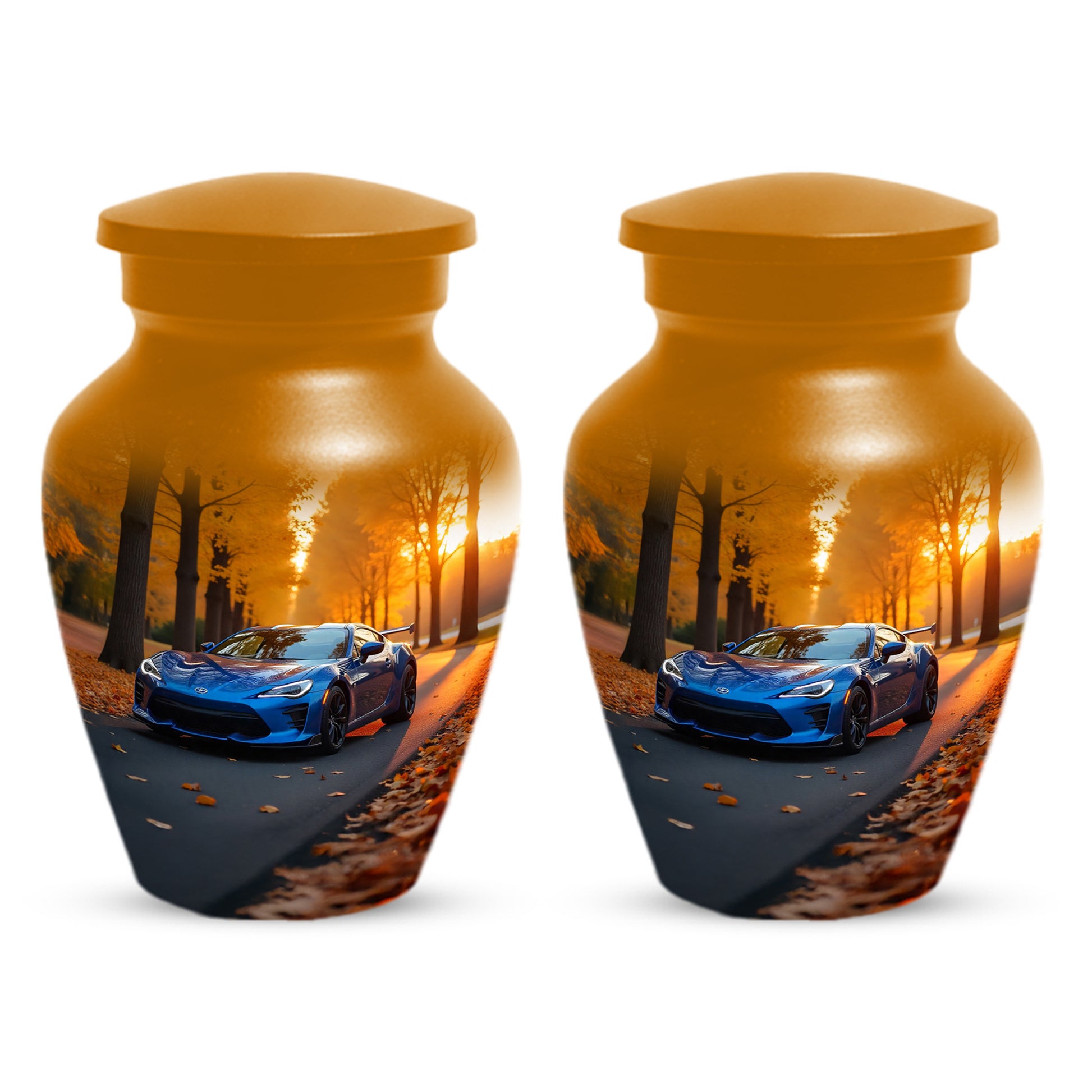 Blue Sports Car Urn for Adult Ashes | Luxury Adult Cremation Urn Memorial
