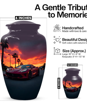 Classic Car Urns for Dad | Personalized Cremation  Large  Urn Adult Male | Custom Urns for Father & Papa