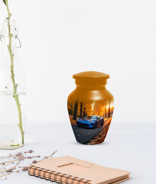 Blue Sports Car Urn for Adult Ashes | Luxury Adult Cremation Urn Memorial