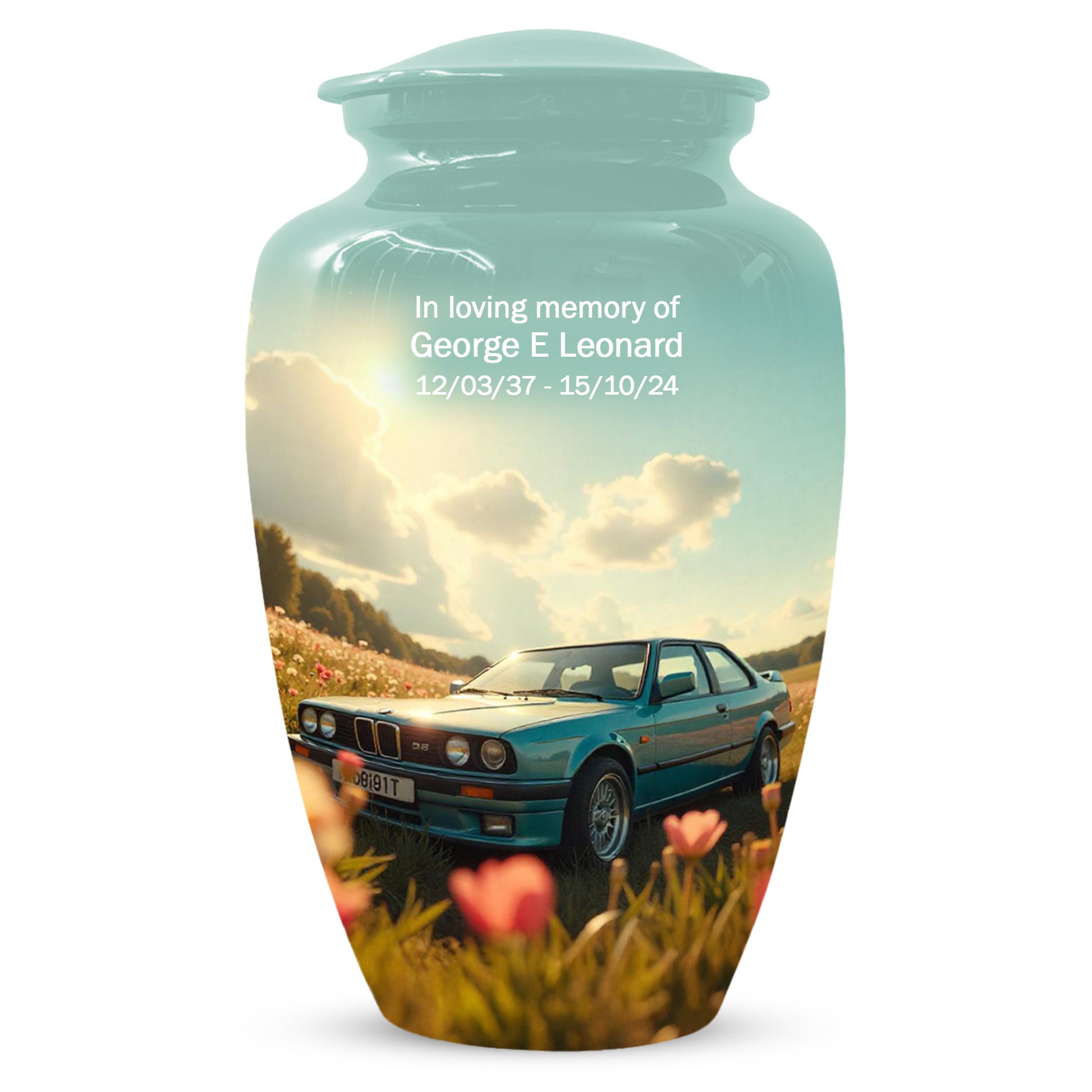 Classic Car Keepsake Urn for Dad | Small Car Memorial Urn for Male Ashes