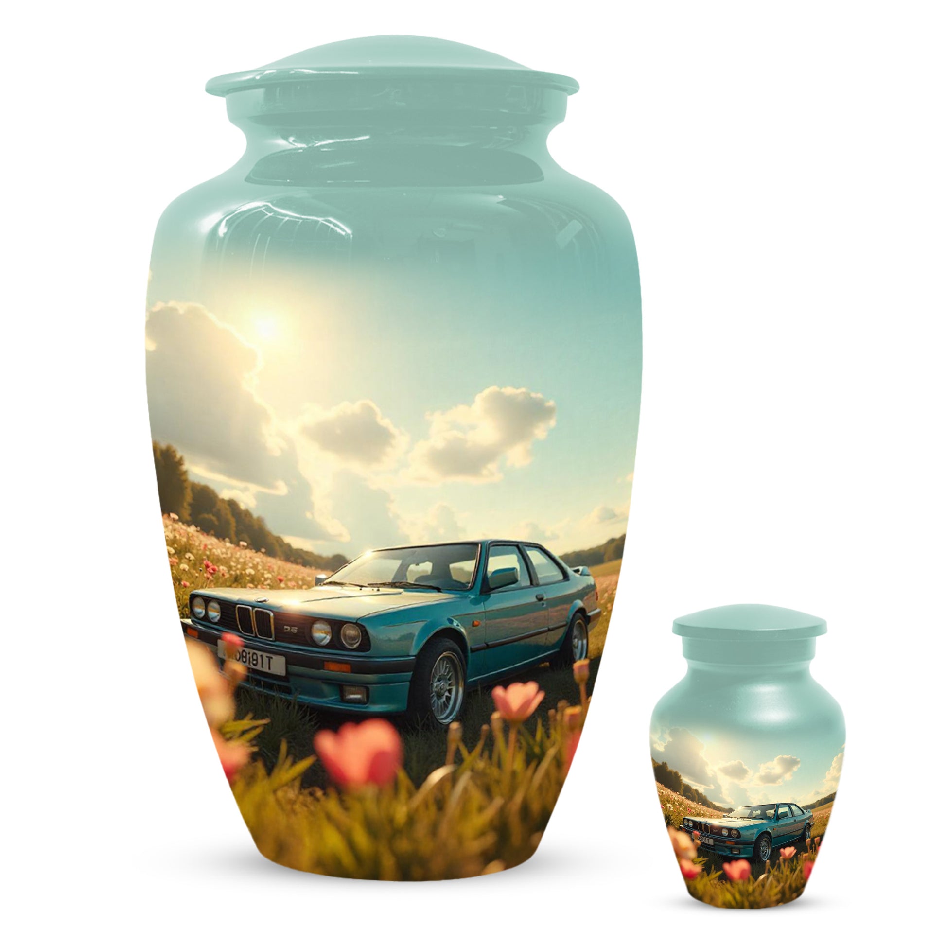 Classic Car Keepsake Urn for Dad | Small Car Memorial Urn for Male Ashes