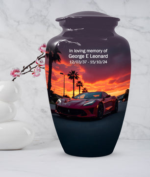 Classic Car Urns for Dad | Personalized Cremation  Large  Urn Adult Male | Custom Urns for Father & Papa