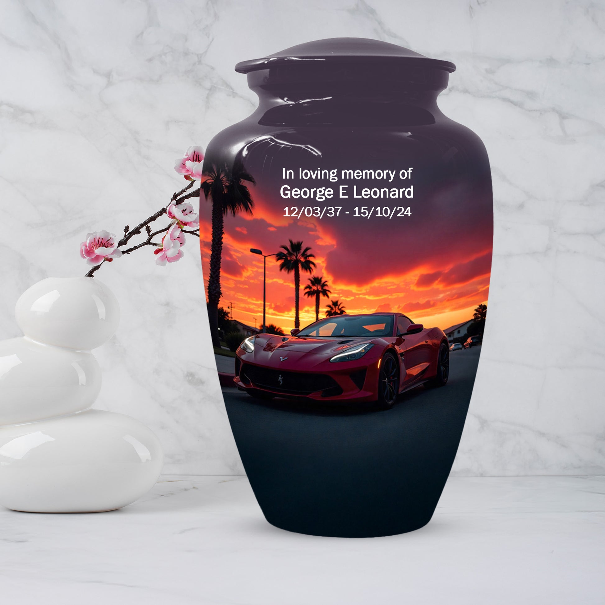 Classic Car Urns for Dad | Personalized Cremation  Large  Urn Adult Male | Custom Urns for Father & Papa