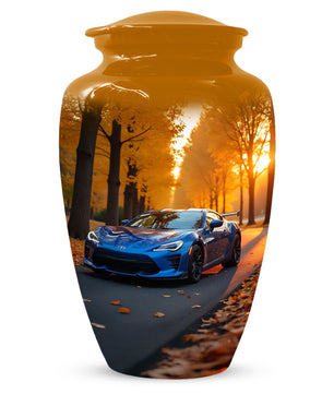 Blue Sports Car Urn for Adult Ashes | Luxury Adult Cremation Urn Memorial