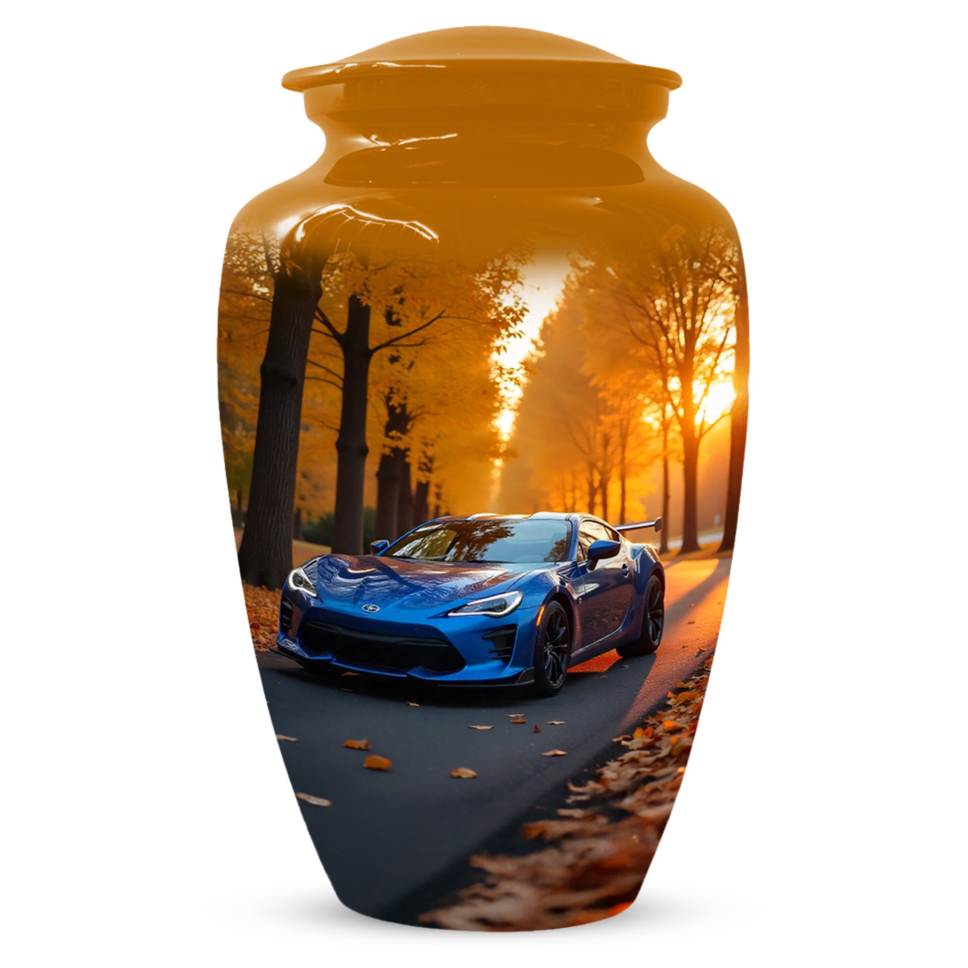 Blue Sports Car Urn for Adult Ashes | Luxury Adult Cremation Urn Memorial