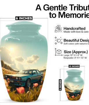 Classic Car Keepsake Urn for Dad | Small Car Memorial Urn for Male Ashes