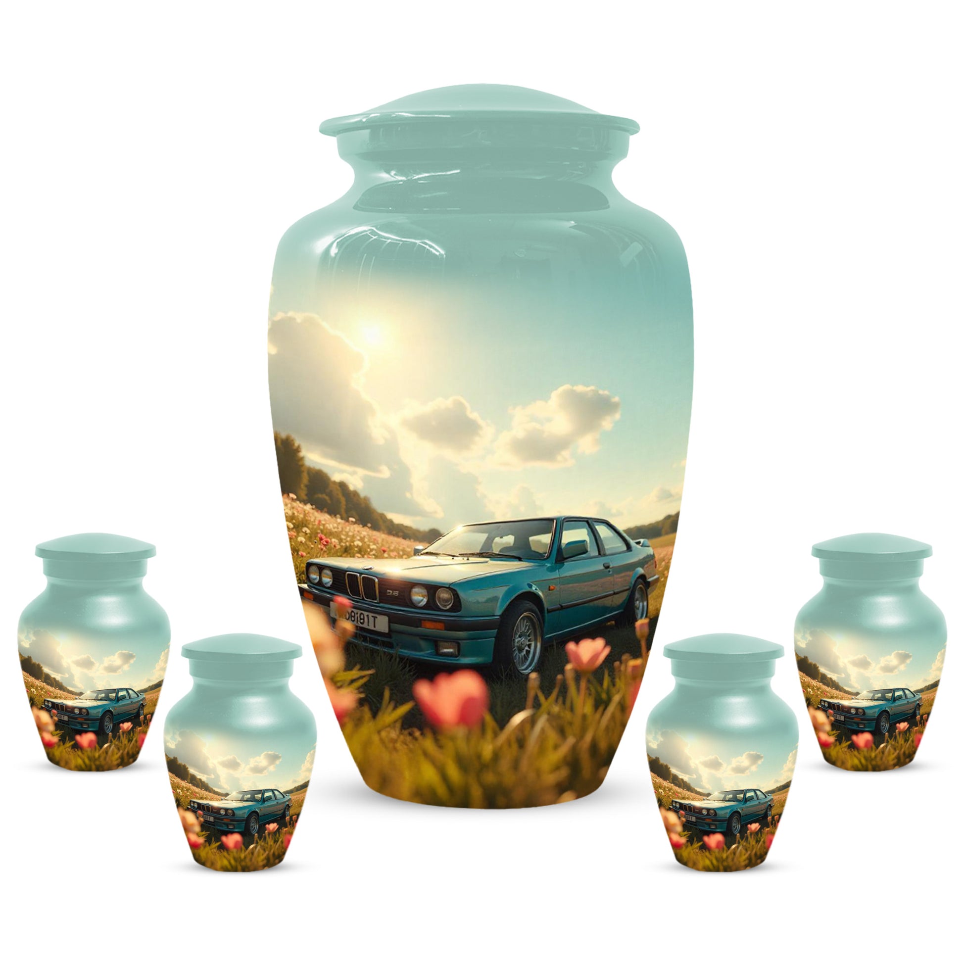 Classic Car Keepsake Urn for Dad | Small Car Memorial Urn for Male Ashes